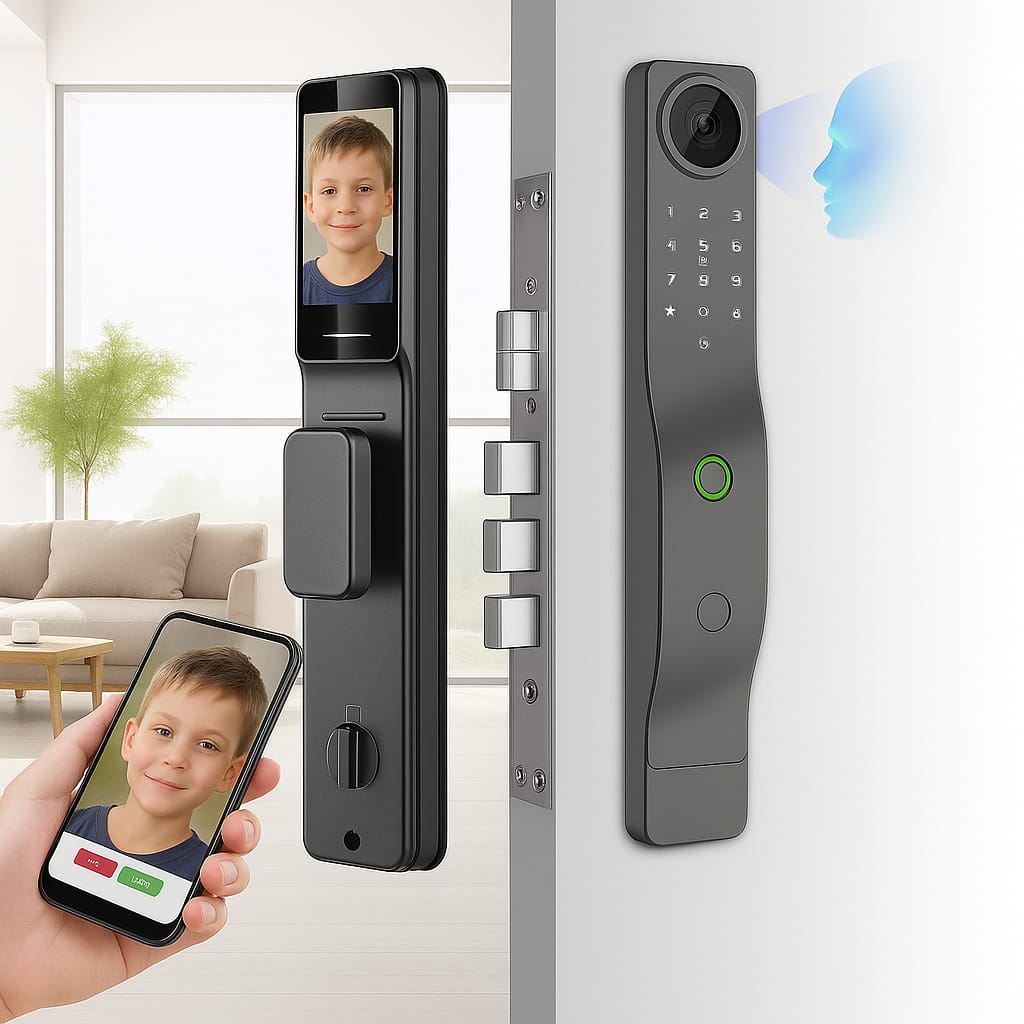 AI Face Detection Door Lock with Video Door Bell (AF071)